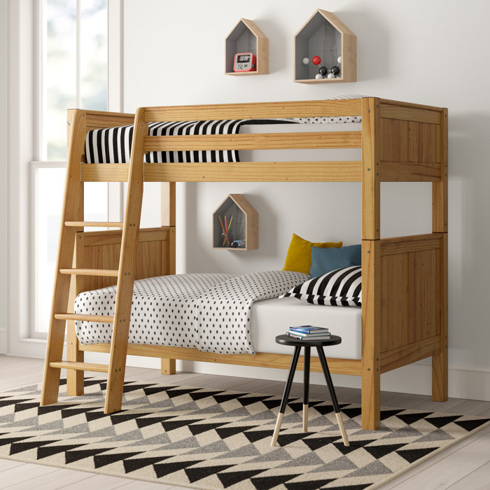Mack & Milo™ Burkley Twin Over Twin Solid Wood Standard Bunk Bed by